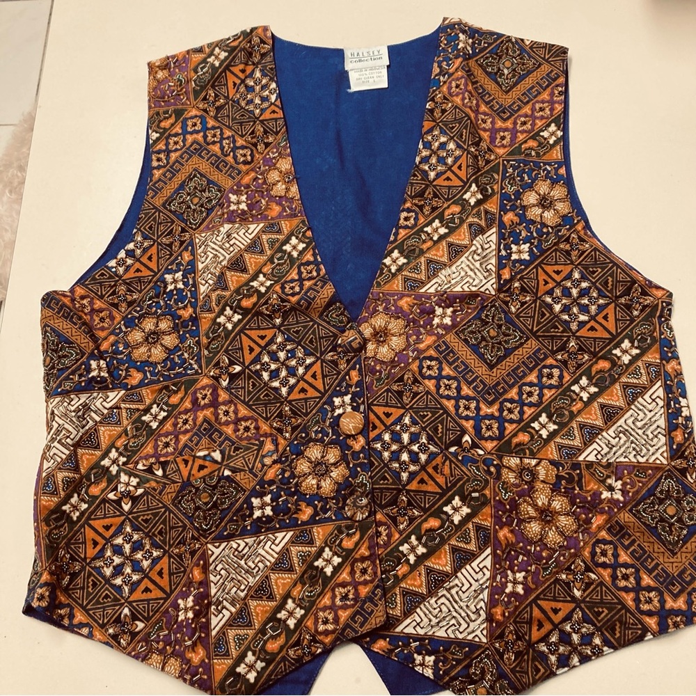 Halsey Patchwork Beaded Vest